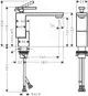 Waschtischmischer von AXOR mit einem Hebel, klaren Linien und einer Push-Open Ablaufgarnitur. Das Design zeigt eine moderne, funktionale Armatur für Waschbecken.